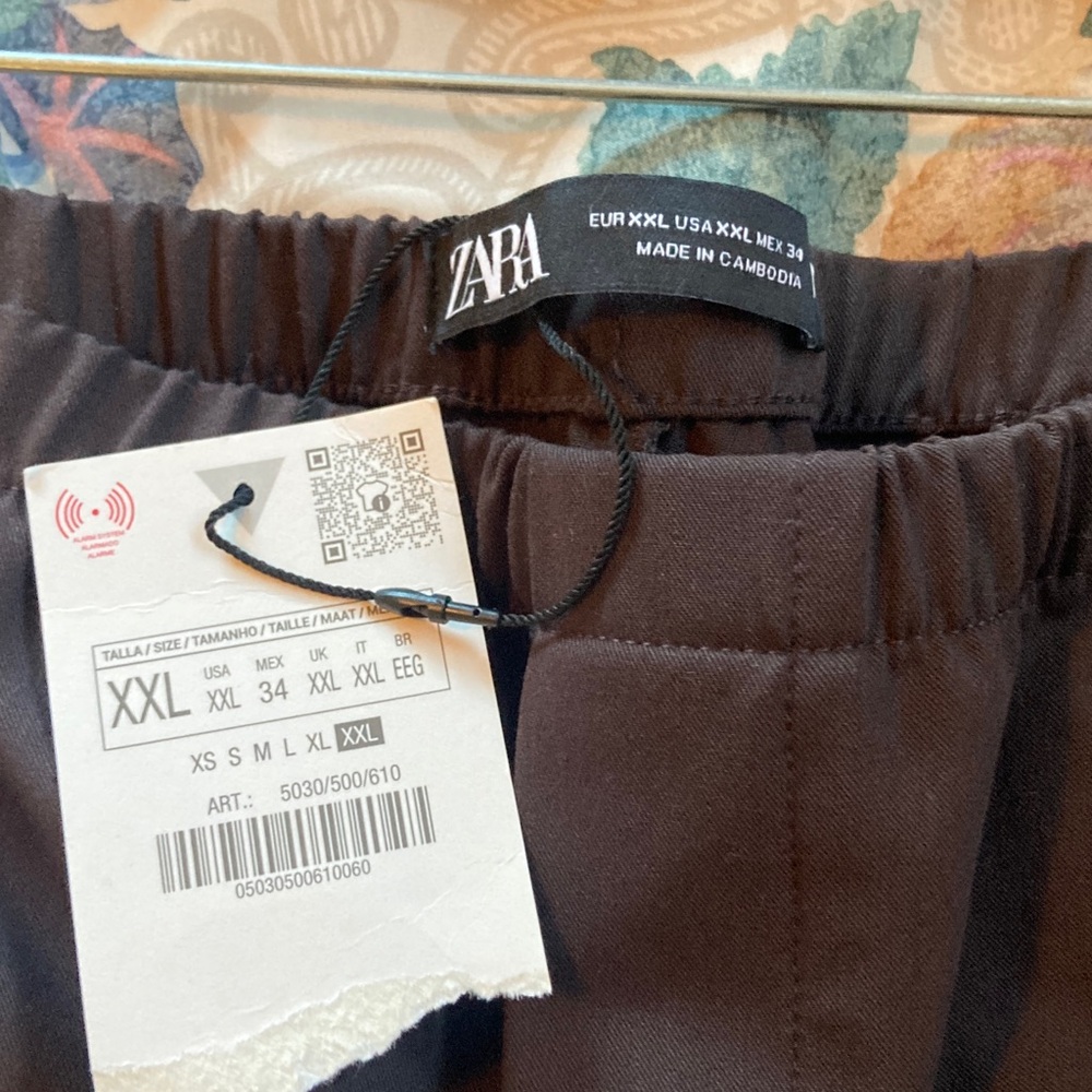 Zara Wide Leg Pants in Dark Brown - Picture 3 of 4
